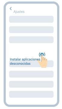 Sección de instalación de la aplicación en su smartphone